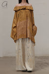 Mutedance 24 Spring/Summer Silk Wide Shoulder Top Series MD-MD24SS48-JIN PM117 Gold